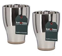 KOTARBAU® Set di 2 tulipani in ceramica per orchidee, argento lucido, diametro 13 cm