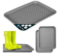 KOTARBAU® Set di 2 vaschette antigoccia, 38 x 50 cm, per scarpe, colore grigio, in plastica