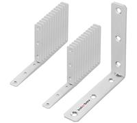 KOTARBAU® Set di 25 connettori angolari 10 x 10 x 2 cm, in acciaio zincato, angolo angolare con bordatura in acciaio, angolo in metallo, angolo di 90 gradi, angolo di costruzione