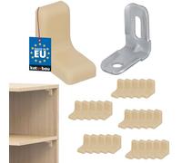 Kotarbau® - Set di 25 supporti per scaffali in metallo con finiture in plastica per mobili, colore acero