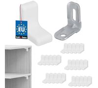 Kotarbau® - Set di 25 supporti per scaffali in metallo con finiture in plastica per mobili, colore bianco
