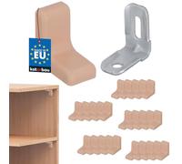 Kotarbau® - Set di 25 supporti per scaffali in metallo con finiture in plastica per mobili, colore faggio