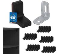 Kotarbau® - Set di 25 supporti per scaffali in metallo con finiture in plastica per mobili, colore nero