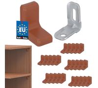 Kotarbau® - Set di 25 supporti per scaffali in metallo con finiture in plastica per mobili, colore noce