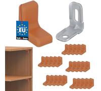 Kotarbau® - Set di 25 supporti per scaffali in metallo con finiture in plastica per mobili, colore ontano