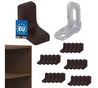 Kotarbau® - Set di 25 supporti per scaffali in metallo con finiture in plastica per mobili, colore wengé