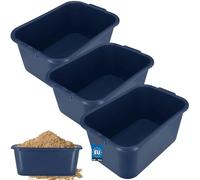 KOTARBAU® Set di 3 secchi per malta rettangolari, 45 l, in plastica, colore blu scuro, per malta
