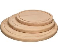 KOTARBAU® Set di 3 taglieri rotondi da 20/25/30 cm, in legno, per tagliare formaggio, pane, servire cibi