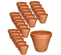 Kotarbau® Set di 32 vasi in terracotta con bordo 6 cm, per interni ed esterni, vaso per piante, per balcone o giardino, ceramica non smaltata
