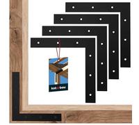 KOTARBAU® Set di 4 angoli piatti 200 x 200 x 31 mm, connettore piatto nero, a forma di L, in acciaio verniciato a polvere, angolo, angolo di montaggio
