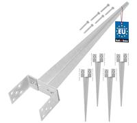 KOTARBAU® Set di 4 boccole per pali da 0 - 160 mm - acciaio argento - zincato a caldo - Ancoraggio regolabile per pali in legno di ancoraggio a terra