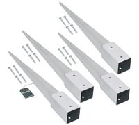 KOTARBAU® Set di 4 bussole da infissione per terra 71 x 71 mm lunghezza 750 mm zincate a fuoco portapali in acciaio bussole da battere per pali di recinzione legno bussola per terra ancora ancoraggio