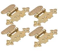 KOTARBAU® - Set di 4 cerniere decorative per armadi, asimmetriche, in ottone anticato dorato