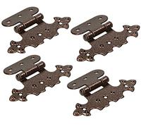 KOTARBAU® - Set di 4 cerniere decorative per armadi, asimmetriche, in rame anticato