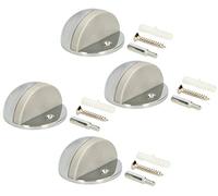 KOTARBAU® Set di 4 fermaporta per montaggio a pavimento per limitare il movimento della porta, 45 x 25 mm (4 pezzi, cromato)