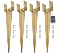 KOTARBAU® Set di 4 manicotti a U, 0 - 125 mm, larghezza regolabile per colla, in acciaio zincato, per pali in legno, ancoraggio a terra