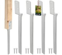 KOTARBAU® Set di 4 manicotti per altalena, a forma di L, 50 cm, in acciaio zincato a caldo, supporto per pali in legno, per altalena