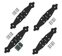 KOTARBAU® Set di 4 nastri per porta, 100 x 100 x 35 mm, in acciaio verniciato a polvere, colore nero, cerniera per finestra, porta da giardino, cerniera