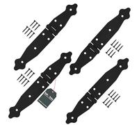 KOTARBAU® Set di 4 nastri per porta, 100 x 150 x 35 mm, in acciaio verniciato a polvere, colore nero, cerniera per finestra, porta da giardino, cerniera