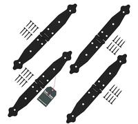 KOTARBAU® Set di 4 nastri per porta, 150 x 150 x 35 mm, in acciaio verniciato a polvere, colore nero, cerniera per finestra, porta da giardino, cerniera