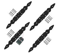 KOTARBAU® Set di 4 nastri per porta, 150 x 150 x 35 mm, in acciaio verniciato a polvere, nero, cerniere per porta, universale per esterni e interni