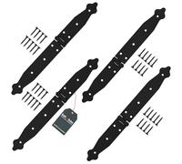 KOTARBAU® Set di 4 nastri per porta, 150 x 200 x 35 mm, in acciaio verniciato a polvere, colore nero, cerniera per finestra, porta in legno, per cancello da giardino, cerniera