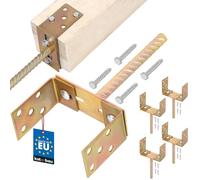 Kotarbau Set di 4 supporti a U regolabili 0-160 mm, asta 200 mm, acciaio zincato per pali