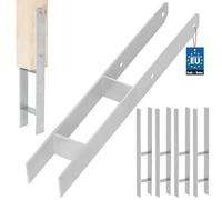 KOTARBAU® Set di 4 supporti per pali ad H per calcestruzzo, 70 mm/600 mm, ancoraggi ad H in acciaio galvanizzato, argento, per pali con ancora, in acciaio
