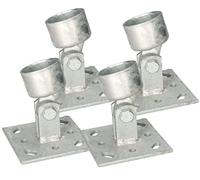 KOTARBAU® Set di 4 supporti per pali da 48 mm con parte superiore mobile per avvitare