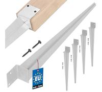 KOTARBAU® Set di 4 supporti per pali da inserire, L 60 x 500 mm, supporto ideale per costruzioni zincate