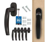 KOTARBAU Set di 5 maniglie per finestra - Maniglia per porta del balcone - Bottoni a pressione - PVC - 35 mm - Marrone - Maniglia per porta della terrazza - Universale - Facile installazione