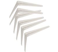 KOTARBAU® Set di 6 staffe per scaffali, 250 x 200 mm, per montaggio a parete, colore: bianco