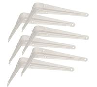 KOTARBAU® Set di 6 staffe per scaffali, per montaggio a parete (bianco, 150 x 125 mm)