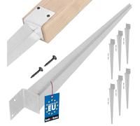 KOTARBAU® Set di 6 supporti per pali da inserire, L 60 x 500 mm, supporto ideale per costruzioni zincate