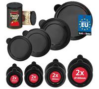 KOTARBAU Set di 8 pezzi - Coperchio per lattine - Coperchio per lattine - 100/84/73/65 mm - Tappo per lattine - Coperchio per lattina - Tappo per lattina