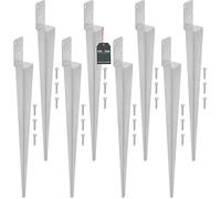 KOTARBAU® Set di 8 supporti per pali da inserire, L 60 x 600 mm, supporto ideale per costruzioni zincate
