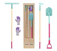 KOTARBAU® Set di attrezzi da giardino per donna zappa vanga rastrello guanti