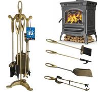 KOTARBAU® Set di attrezzi per camino, in stile retrò, per scopa, 4 pezzi