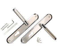 KOTARBAU® - Set di maniglie per porta a battente PZ, 72 mm, maniglia a coda lunga, in nichel cromato, universale, moderna