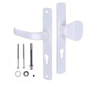 KOTARBAU® Set di maniglie per porte e cancelli, 72 mm, colore: bianco, cilindro profilato per porte e cancelli