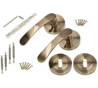 KOTARBAU® - Set di maniglie per porte, patinata, serratura BB a cilindro, universale