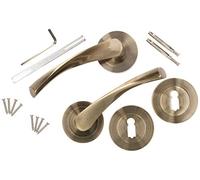 KOTARBAU® - Set di maniglie per porte, patinata, serratura BB a cilindro, universale