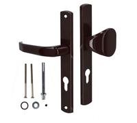 KOTARBAU® Set di pomelli per porta, 72 mm, a piastra lunga, marrone