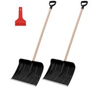 KOTARBAU® Set pala da neve per auto 40 cm con manico in legno 131 cm + raschietto ghiaccio auto set pala da neve per auto per la rimozione della neve grattacieli auto, 2 pezzi. Pala da neve/raschietto