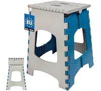 KOTARBAU® Sgabello Pieghevole, Sgabello Richiudibile 44 cm | Sgabello Pieghevole in Plastica, Antiscivolo, con Maniglia, Grigio e Blu