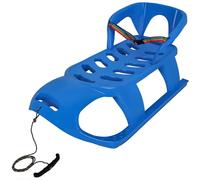 KOTARBAU® Slittino da Neve per Bambini - Slittini - con Schienale e Cintura di Sicurezza - Plastica - 87x45x42cm - Blu - Slittino per Bambini - con Corda Da Traino - Bob da Neve - Resistente e Leggera