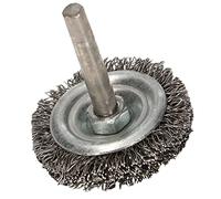 KOTARBAU® Spazzola a disco 40 mm con albero rotondo filo di acciaio ondulato per trapani