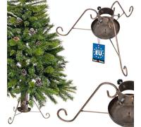 KOTARBAU® Supporto per albero di Natale con serbatoio dell'acqua, diametro 80 mm, supporto per albero di Natale, in acciaio dorato, con contenitore per acqua, supporto per albero di Natale, supporto