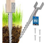 KOTARBAU® Supporto per pali a U da avvitare, 120 x 720 mm, in acciaio zincato, manicotto per pali a terra, ancoraggio a terra, ancoraggio per pali in legno, recinzioni da giardino