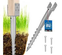 KOTARBAU® Supporto per pali a U da avvitare, 70 x 700 mm, in acciaio zincato, manicotto a terra, picchetto per pali in legno per recinzioni da giardino